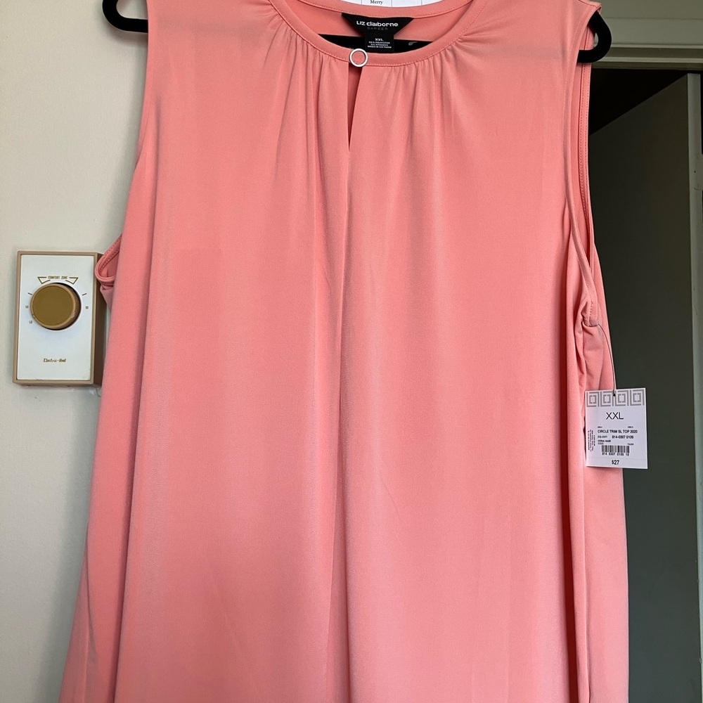 Liz Claiborne Pink Blouse with Keyhole Detail